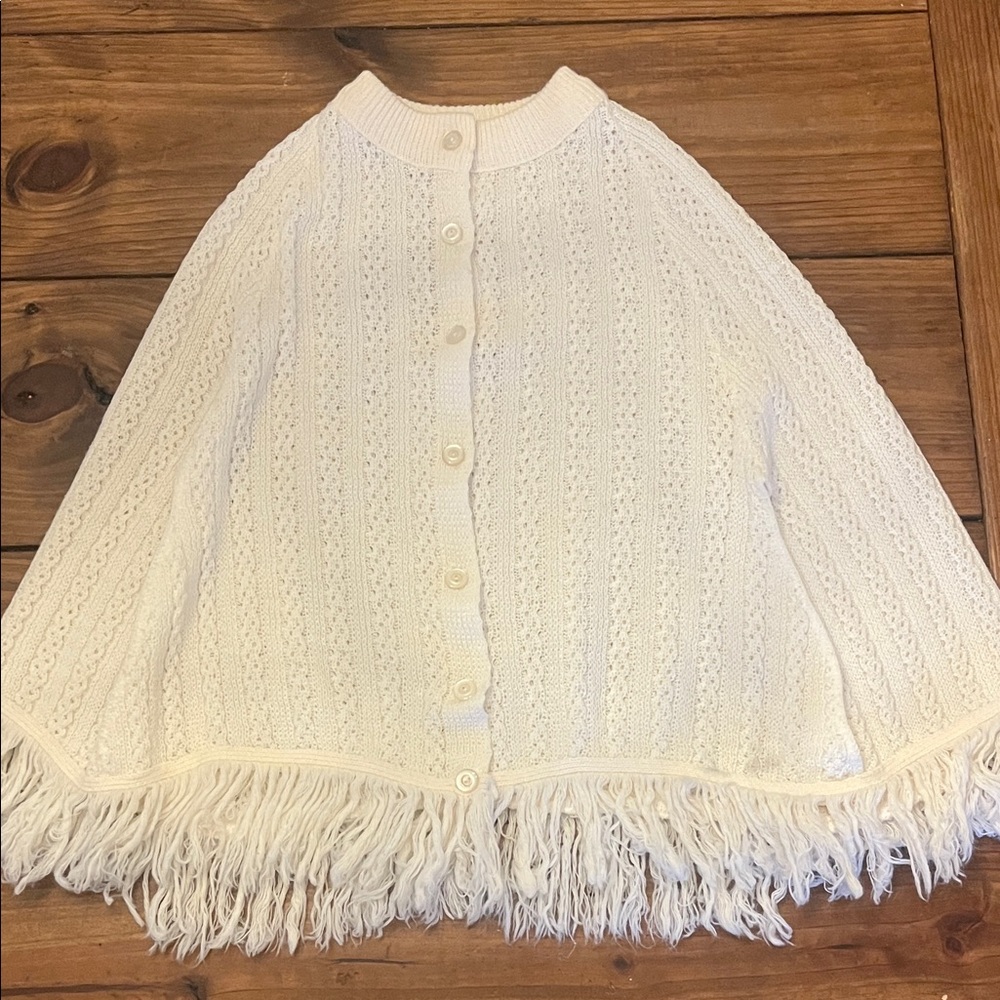 Vintage Fringe Sweater Cape